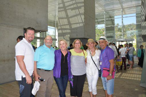 Yad Vashem Sponsors Jim and Liz Breslauer (second and third from left) toured Yad Vashem’s Holocaust History Museum and the “I Am My Brother’s Keeper: 50 Years of Honoring the Righteous Among the Nations” exhibition with friends